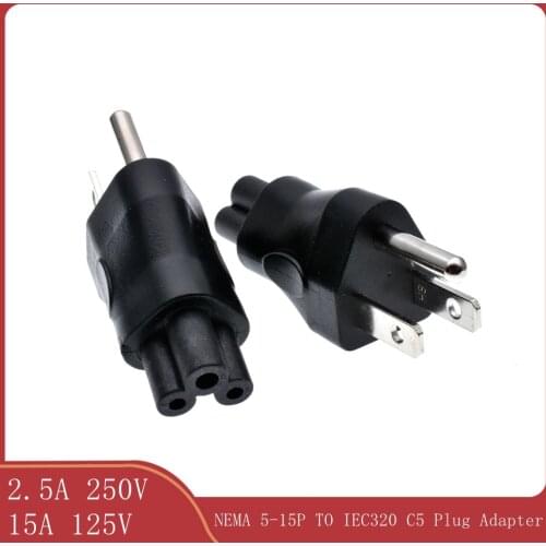 High quality black Copper Standart 10A 250V American standard to IEC320 C5 power adaptor plug convert socket