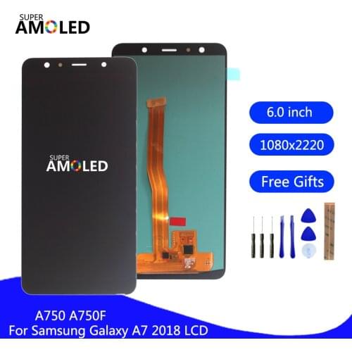 Amoled LCD For Samsung Galaxy A7 2018 A750 A750F SM-A750F A750FN A750G LCD Display Touch Screen Digitizer Assembly A750 Display