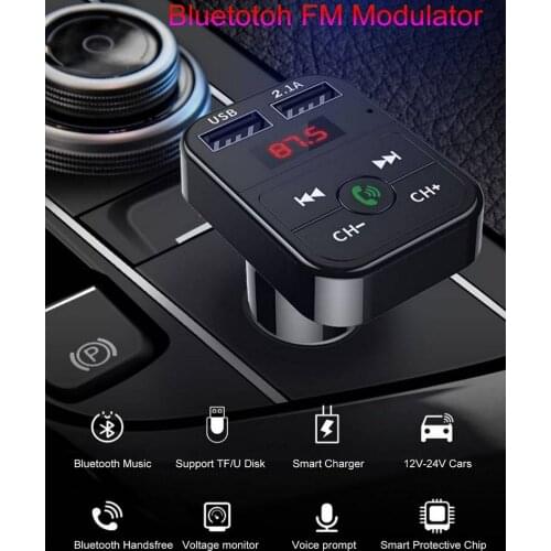 Fast USB Car Charger Car Handsfree Wireless Bluetooth 5.0 FM Transmitter LCD Car MP3 Player 2.1A Car Kit Car Accessories