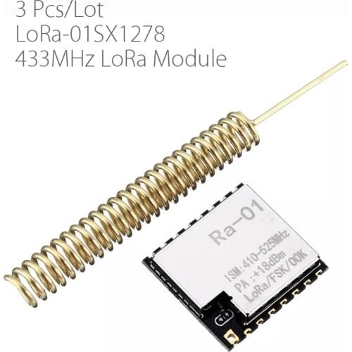 3pcs/lot Ra-01 SX1278 433MHz LoRa Spread Spectrum Wireless Module Wireless Serial Port UART Interface Ra01