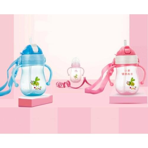 280/350ml PP Baby Feeding Bottles Cups Kids Water Milk Bottle Soft Mouth Duckbill Sippy Infant Drink Training Feeding Bottle