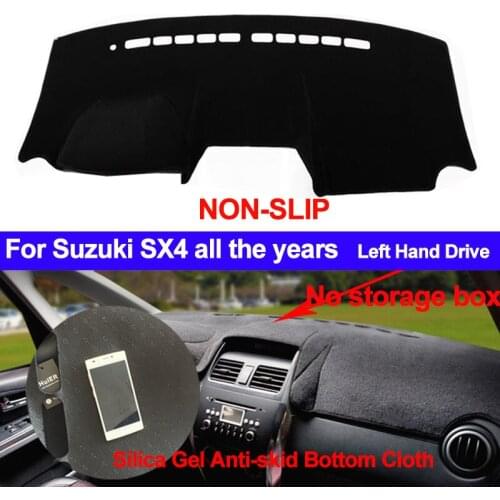 TAIJS Car Dashboard Cover Silicone Non-Slip For Suzuki SX4 All The Years No Storage Box DashMat Dash Pad Carpet ANti-UV NON-Slip