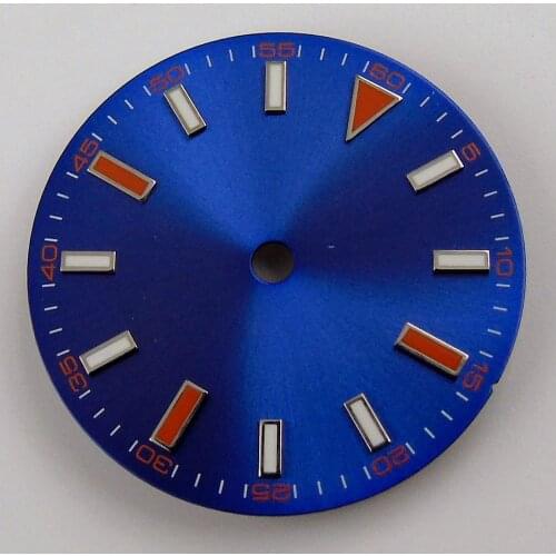 29mm Sterile blue Watch Dial Watch Date Window Fit For Miyota 8215 821A 8205 Movement
