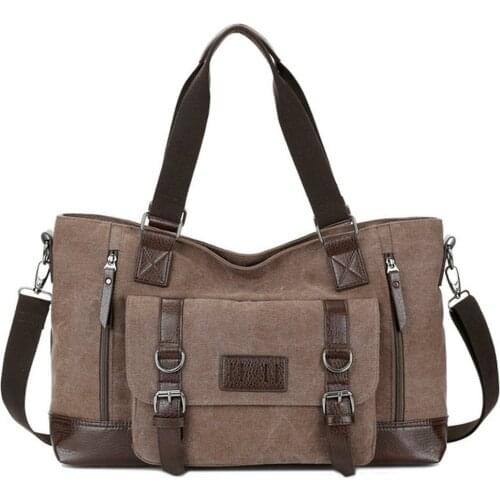 Mens canvas bag shoulder bag mens fashion large-capacity casual Messenger bag travel bag handbag Bh89