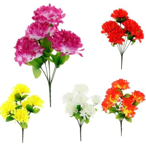 Simulation Grave Chrysanthemum Flower Bouquet Arrangement Cemetery Graveside Flowers Decoration