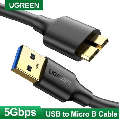 Ugreen Micro USB 3.0 Cable 3A Fast Charging Cable USB Cord Mobile Phone Data Cables for Samsung Note 3 S5 Toshiba Hard Disk