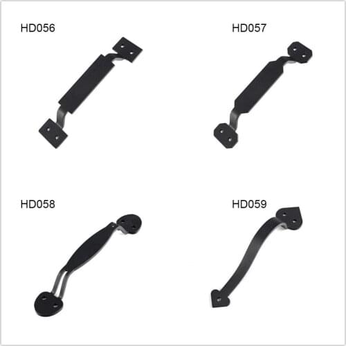 KIN MADE Black Iron steel Sliding Barn Door Handle Wood Door Pull Octagon Rectangle Shape
