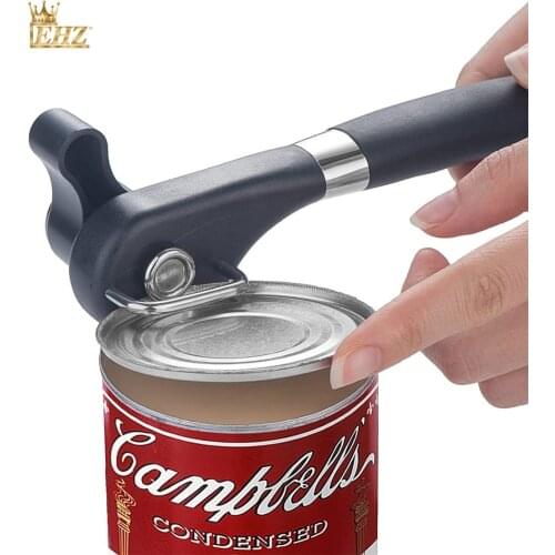 Can Opener Manual Safe Cut Stainless Steel Can Opener Smooth Edge Can Opener for Kitchen Camping