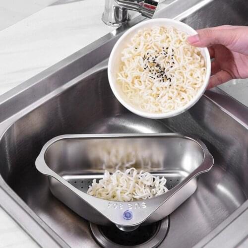 Multifunctional Sink Drain Basket Leftovers Filter Fruit Vegetable Cleaning Drain Rack Sponge Cloth Kitchen Sink Strainer Basket