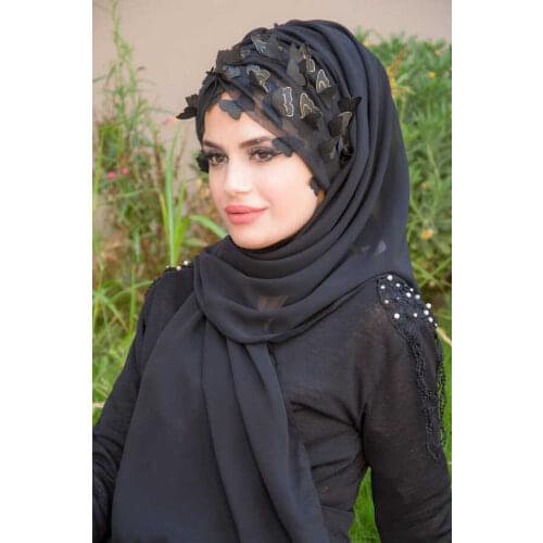 Muslim bubble chiffon hijab scarf women solid color soft long shawls and wraps Georgette islamic islamic scarf ladies hijabs