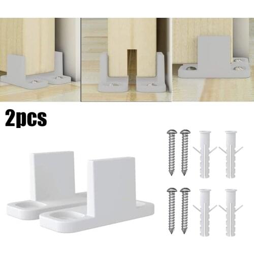 2pcs Plastic L-Guide Floor Guide Adjustable Sliding Parts Replacement For Sliding Barn Door Home Decor Accessories