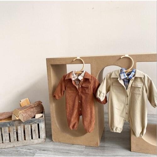 2021 new boys girls corduroy rompers cotton full sleeve autumn babys jumpsuit