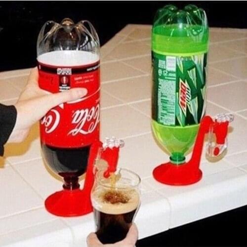 New Novelty Saver Soda Dispenser Bottle Coke Upside Down Drinking Cola Red Party Sprite Drinking Water Dispense Machine