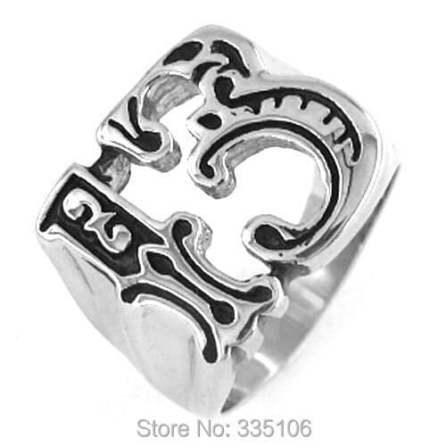 Wholesale Lucky 13 Ring Motor Biker Ring Stainless Steel Jewelry Fashion Punk Motorcycles Ring Ring SWR0132A