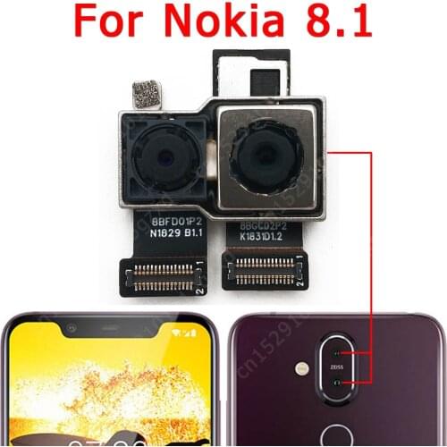 Original Rear Camera For Nokia 8.1 X7 Back View Main Big Backside Camera Module Flex Cable Replacement Spare Parts
