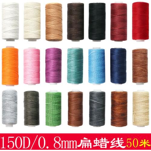 150D flat wax thread 50m leather thread cow leather hand sewing thick thread hand sewing hand DIY knitting thread repairing and