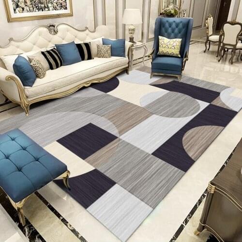 Simple and high-quality classic Chinese traditional carpets, black plaid non-slip carpets, living room and bedroom carpets, eleg