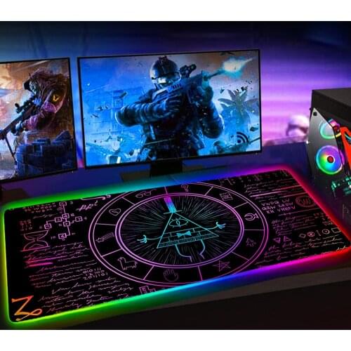 RGB Mouse Pad Personality Mathematician Digital Gaming Mause Pad 90X30 Mousepad Keyboard Mat Deskmat Rubber No-slip with Backlit