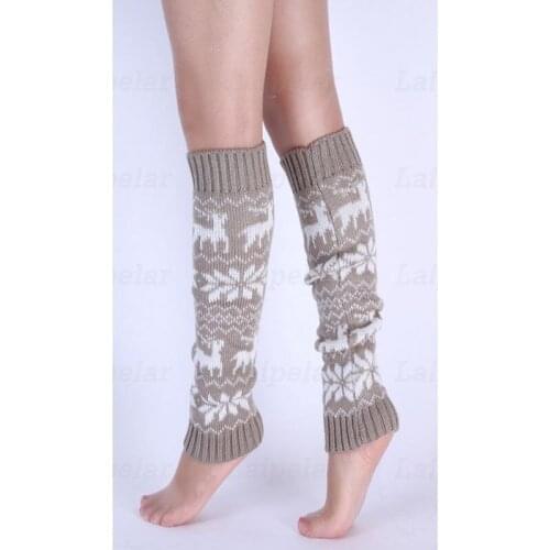Laipelar Chrismas Knit Crochet Boots Knee Trim Boot Legging Warmer Solid Color Body Warmer Polainas Women Winter Leg Warmers