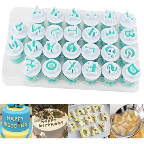 Alphanumeric Spring Printing Mold Small/Capital Letter Baking Cake Fondant Decoration Biscuit Dessert Cutting Die Tool Set
