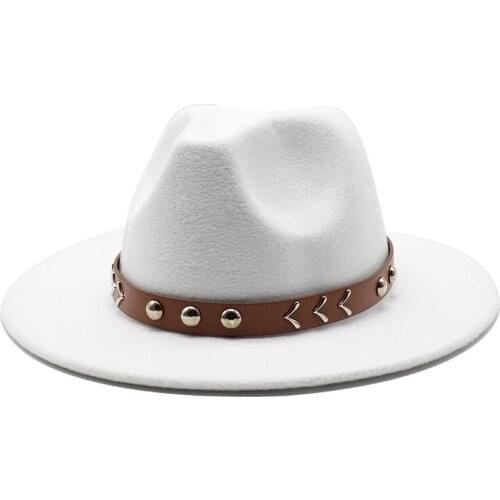Classics Fashion Jazz Wide Brim Unisex Belt Fedora Hat For Autumn And Winter Top Quality Solid Color Elegant Casual Fedora Hats
