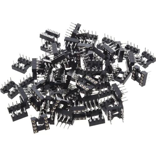 SODIAL(R) 60 Pcs 8 Round Pin 2.54mm Pitch DIP Ic Adaptor Sockets