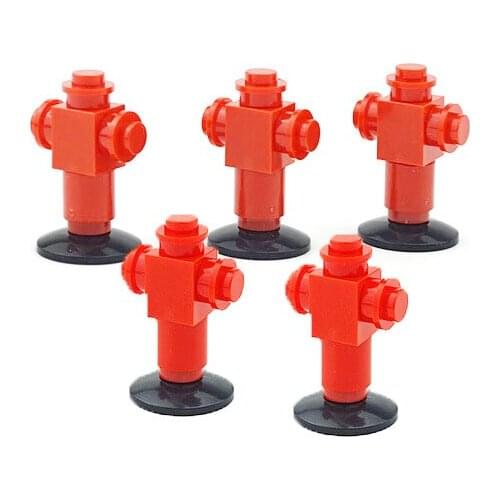 Compatible City Street House Accessories Building Blocks Doors Gate Fire Hydrant LED MOC Light Model Light-Emitting Bricks