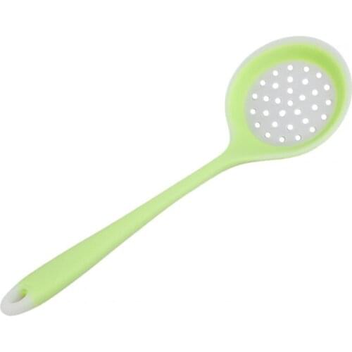 Practical Strainer Scoop Long Lasting Convenient Silicone Non-Stick Cooking Slotted Colander Spoon for Cooking Kitchen Tools