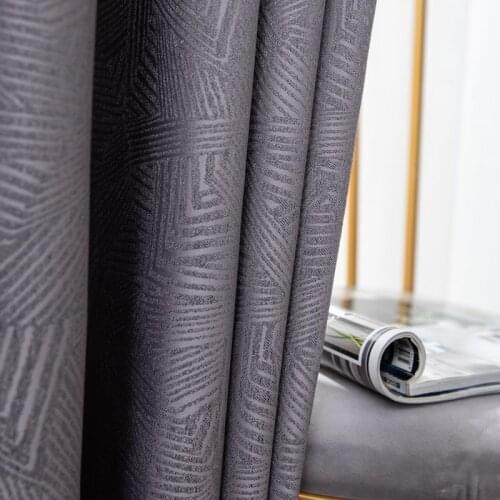 Modern Minimalist Curtain Chinese Style Pure Color High-end Quality Jacquard High Shading Curtains for Living Room Bedroom