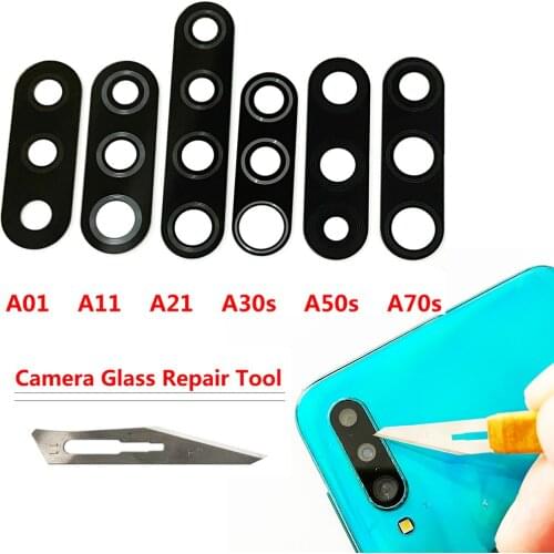 2Pcs Camera Glass Lens For Samsung A02 A02S A10s A20s A30S A50S A70S A21s A01 A11 Camea Lens Replacement Repair Tools
