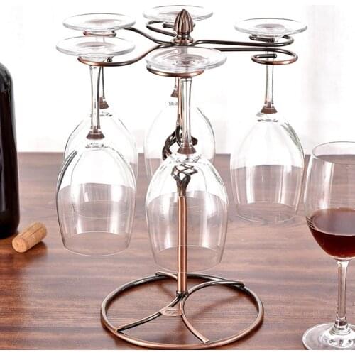 European Style Retro Wine Glass Rack Organizer Metal Iron Wine Glass Goblet Storage Holder Stand for Bar Wine Cabinet Home Decor