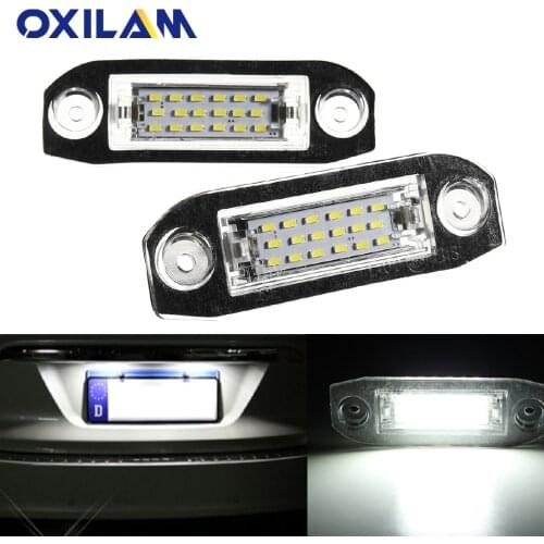 2Pcs Canbus LED Number Plate Lamp for Volvo S80 II V70 XC70 S40 V50 S60 V60 XC60 XC 90 C30 C70 5050-SMD LED License Plate Light