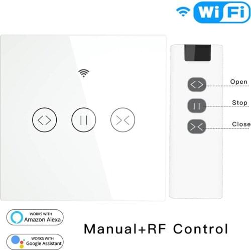 RF WiFi Smart Touch Curtain Blinds Roller Shutter Switch Tuya Smart Life APP Remote Control Work with for Alexa Echo Google Home