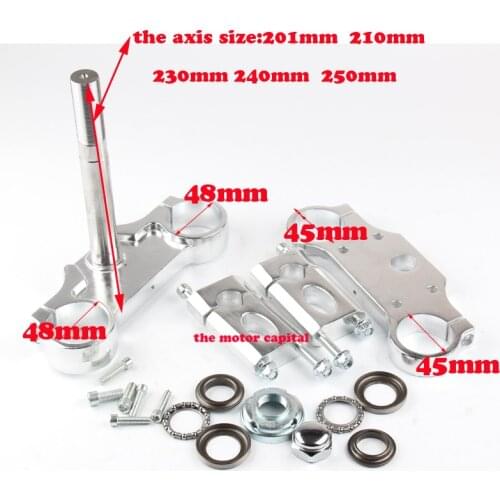 Dirt pit bike Universal Aluminum Handlebar triple clamp Bar Riser 201mm/210mm/230mm/240mm/255mm for Front Fork 22mm handlebar