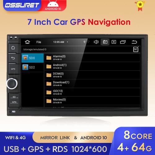 Android 10 Auto Radio Octa Core 7Inch 2DIN Universal Car NO DVD player GPS Stereo Audio Head unit DAB DVR OBD 4G RAM 64G ROM