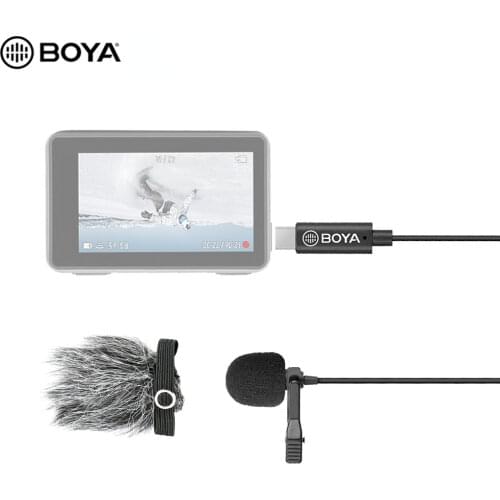BOYA BY-M3-OA Omnidirectional Lavalier Microphone Type-C Audio Output Jack Designed For DJI OSMO Action Video Camera Accessories