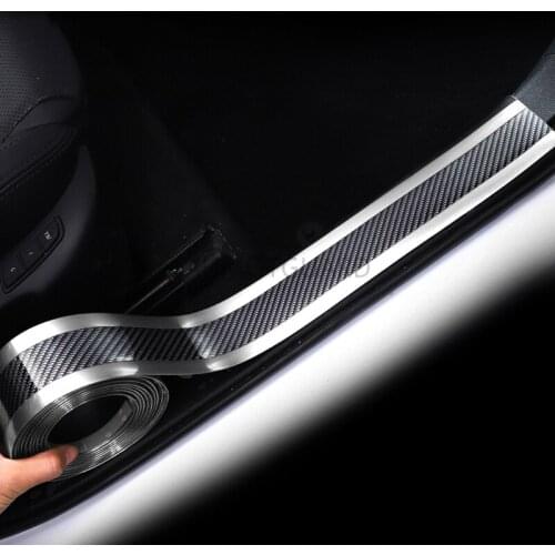 Door Sill Scuff Plate Guards Door Sills Protector Sticker Carbon Fiber For Volkswagen VW T-Roc Troc 2018 2019 2020