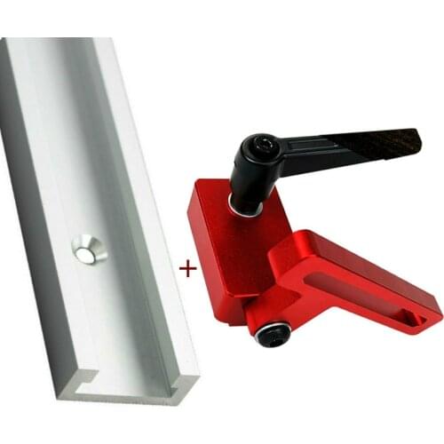 1Set Miter Track Stop and Aluminium Alloy T-tracks Slot Miter Track Jig Fixture T-Slot Woodworking Tool DIY Manual