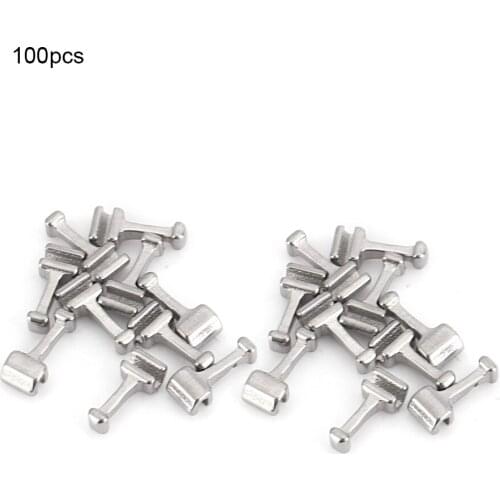 100pcs Stainless Steel Dental Orthodontic Crimpable Hook Dental Accessory