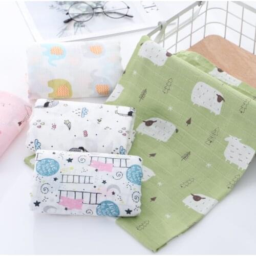 2019 New Prints Baby Blanket Baby Swaddle Wrap Soft Bamboo Cotton Infant Baby Muslin Blanket Newbron Baby Blanket