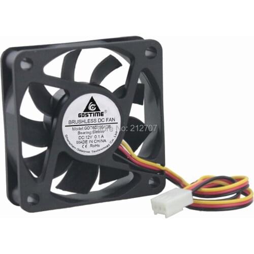 50PCS Gdstime 6cm 60mm 60x60x15mm DC 12V 3Pin Computer PC Cooling Fan
