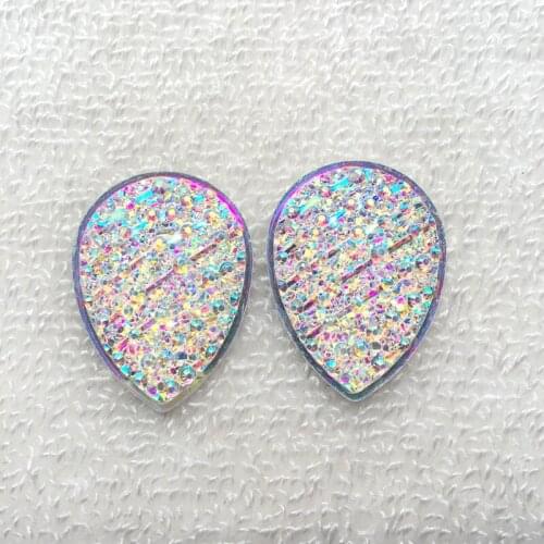 Big Strass 30*40mm 6pcs Drop Shape Resin Gems Flat Back For Crafts Scrapbooking DIY Clothes Shoes decorate-B200