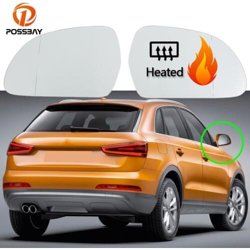 POSSBAY Car Side Rearview Mirror Glass Heated Left/Right Fit for Audi A3/S3 A4/S4 A5/S5 A6/S6 A8/S8 Q3 2008-2017 Exterior Parts