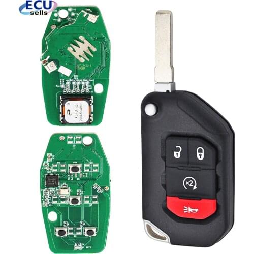 Car Remote Control Key For Jeep Wrangler 2018 2019 FCC OHT1130261 4A PCF7939M 433MHz Flip Keyless Promixity Card