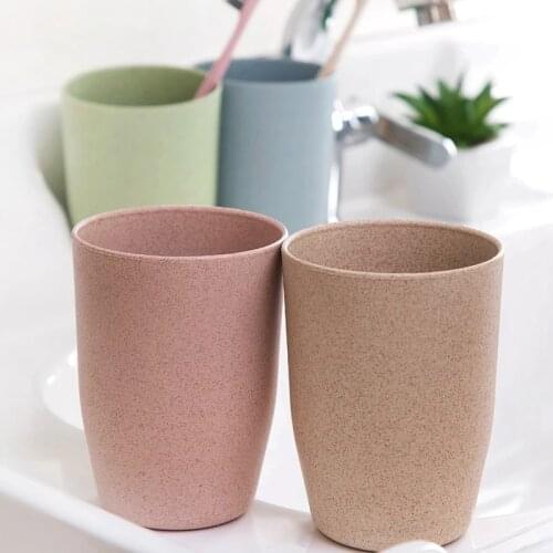 Nordic Style Tea Cups Eco-Friendly Healthy Wheat Straw Biodegradable Coffee Tea Milk Drink Cup Toothbrush Cup for Home Bathroom