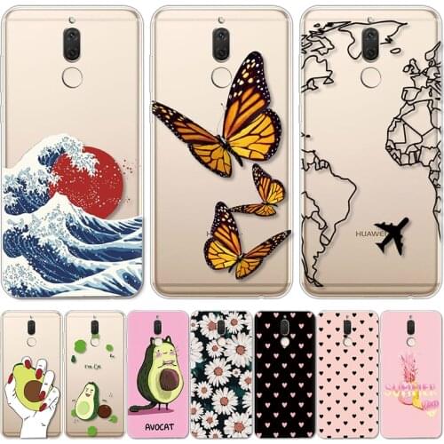 Case For Huawei Mate 10 Lite Mate10 Lite Soft Silicon TPU Summer Flower Print Cover For Coque Huawei Mate 10Lite Phone Case 5.9"