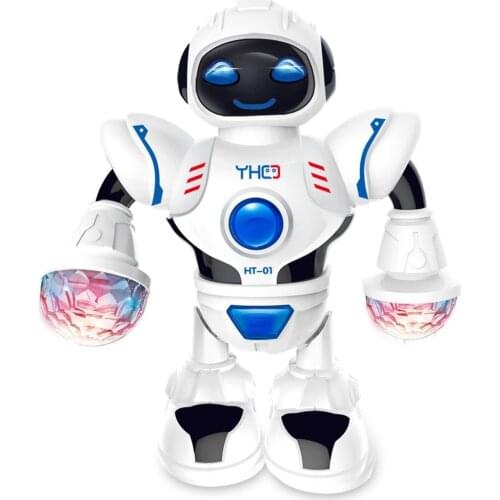 Electric Dancing Walking Musical Robot with Flashing Light Kids Interactive Toy