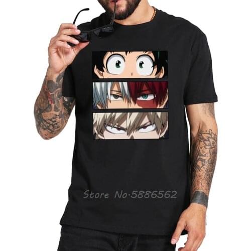 My Hero Academia T-Shirt MHA Deku Todoroki And Bakugo Eyes Pure Cotton Soft Breathable Premium Camisetas Tshirt Tees
