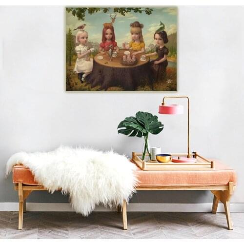Holover Mark Ryden"The Tree Show——Allegory of the Four Elements"Canvas Painting Childish & Weird Pop Art Home Decor Aesthetic