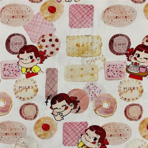 Cute biscuit milk girl Baby girl Cotton Fabric for DIY clothes, bibs, coated, bed sheets Cotton Cloth Home Decro
